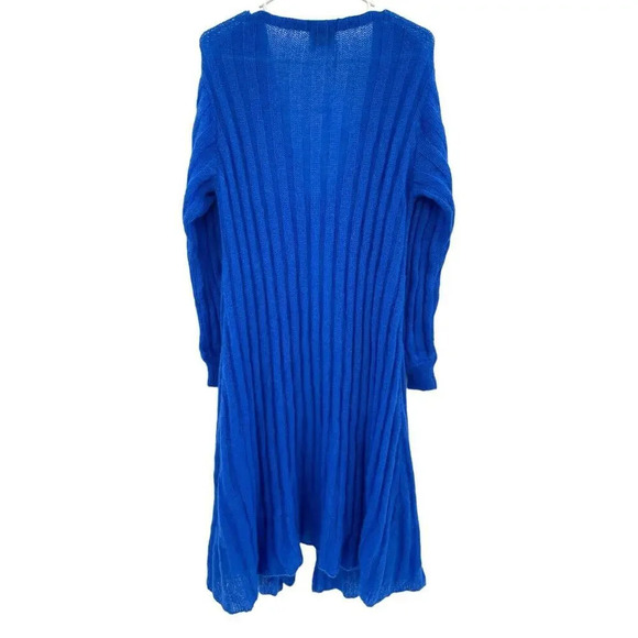 Forte Forte Women's Mohair Sweater Cardigan Duster Ribbed Coat Blue OS - Picture 4 of 14
